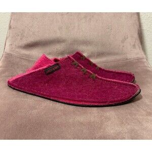 Giesswein Wool Felt Slippers Womens 39 Magenta Pink Slip On Point Toe Slip On